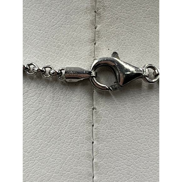 KM 925 Sterling Silver Real White Diamond & Tahitian Pearl Key Pendant - Picture 5 of 14